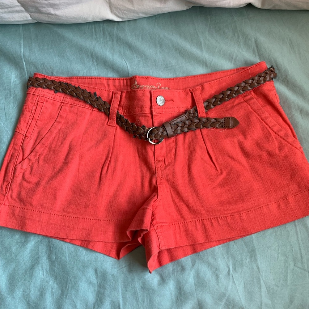 American Rag coral shorts with belt